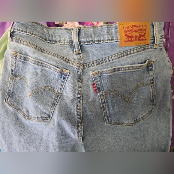 Levis 501 Girls Light Denim Blue Jeans Size 14A - Picture 7 of 12